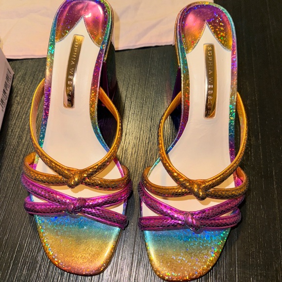 Sophia Webster Freya Mid Mule Rainbow